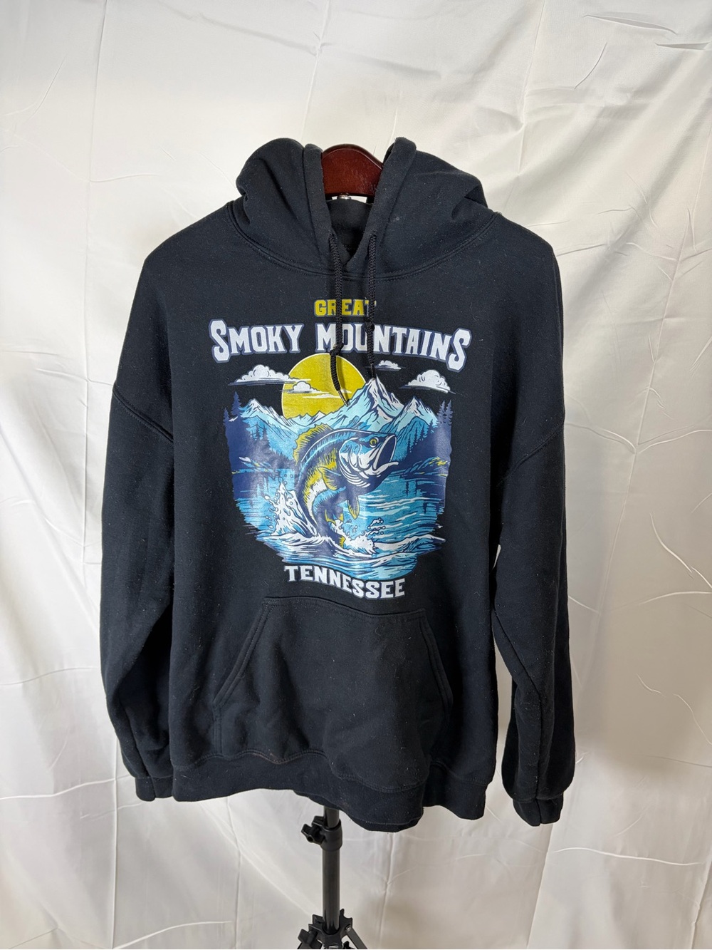Black Smoky Mountains Tennessee Graphic Hoodie